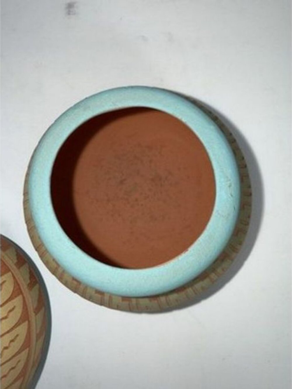 2 Navajo Indian Hand Etched & Painted Clay Pottery Vases by artist A Smith - Picture 6 of 10